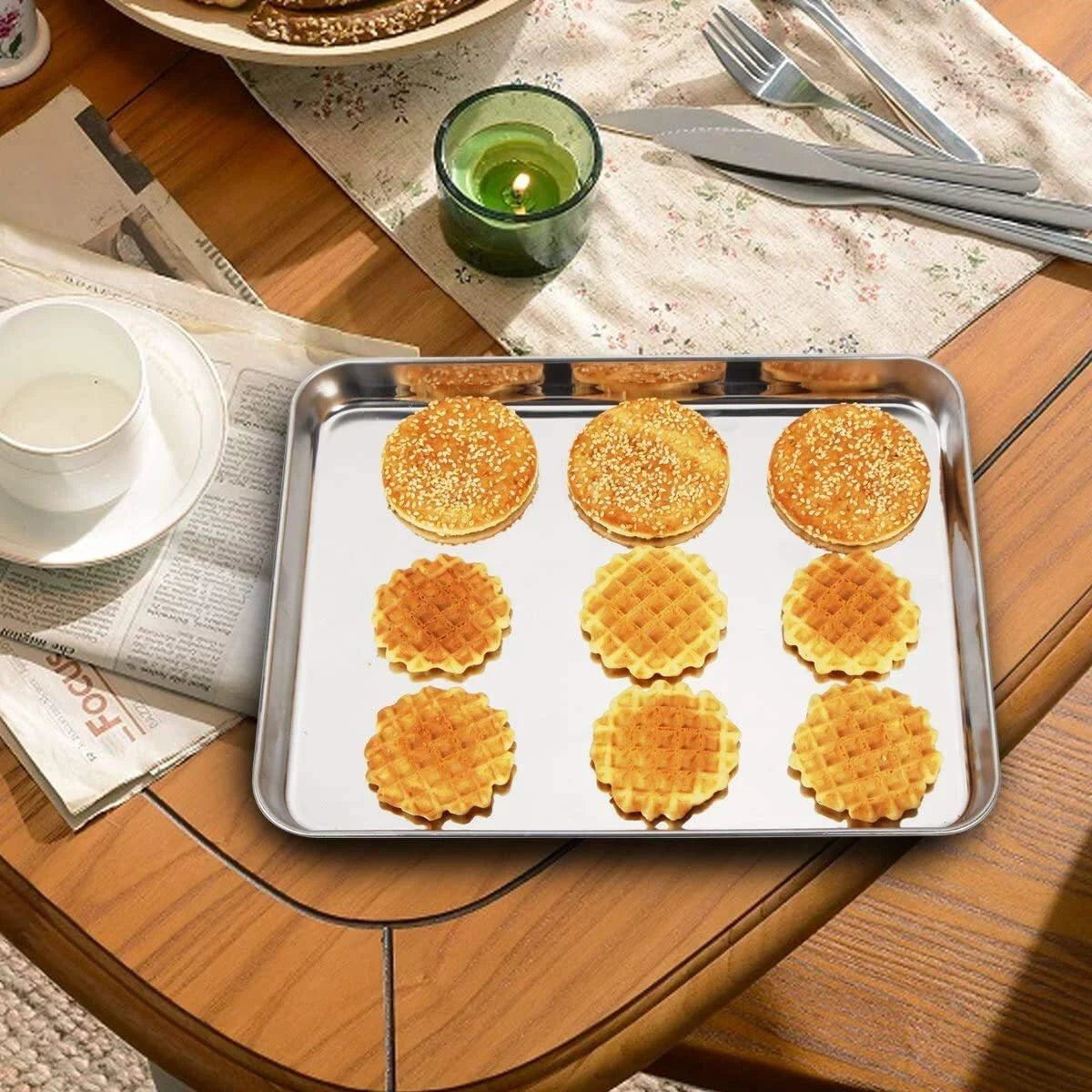 Stainless Steel Baking Sheet with Rack, 10x8x1 Inch N35861