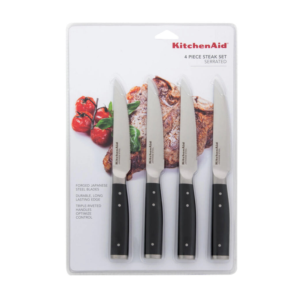 Black 4-piece Forged Steak Knife Set R39762