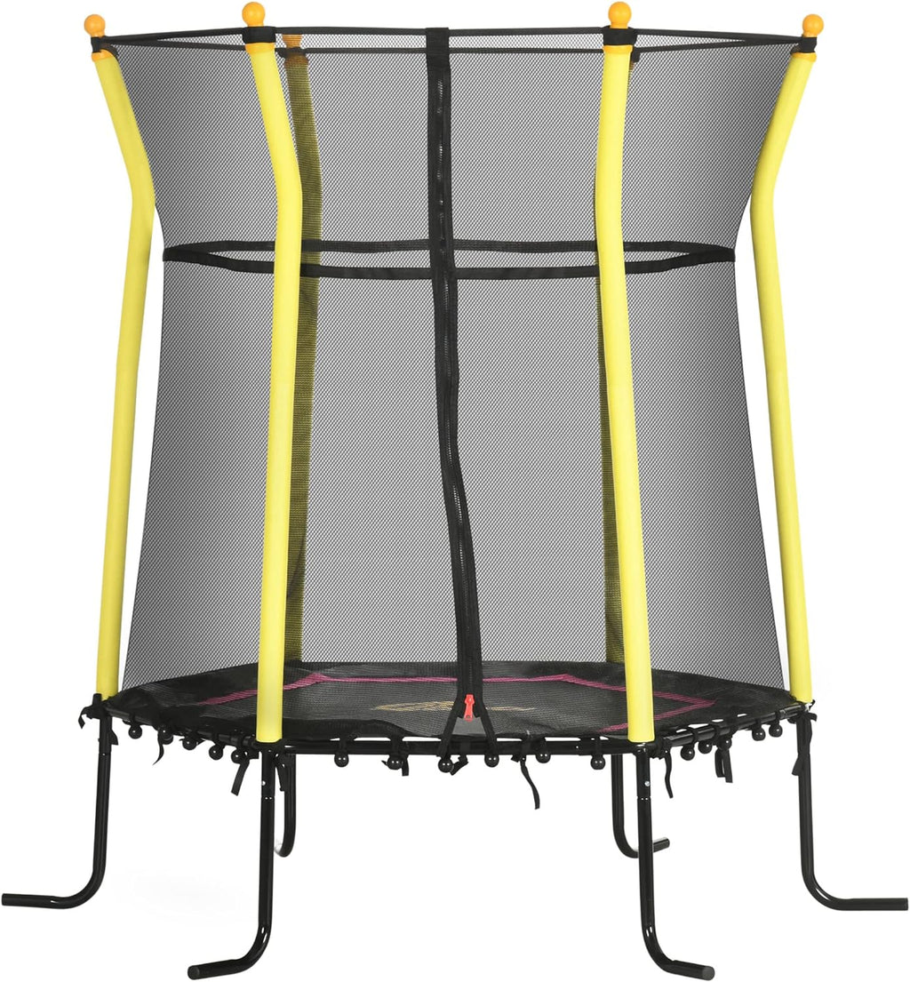 Kids Small Trampoline With Enclosure, Springfree Toddler Trampoline With Net, Black J632