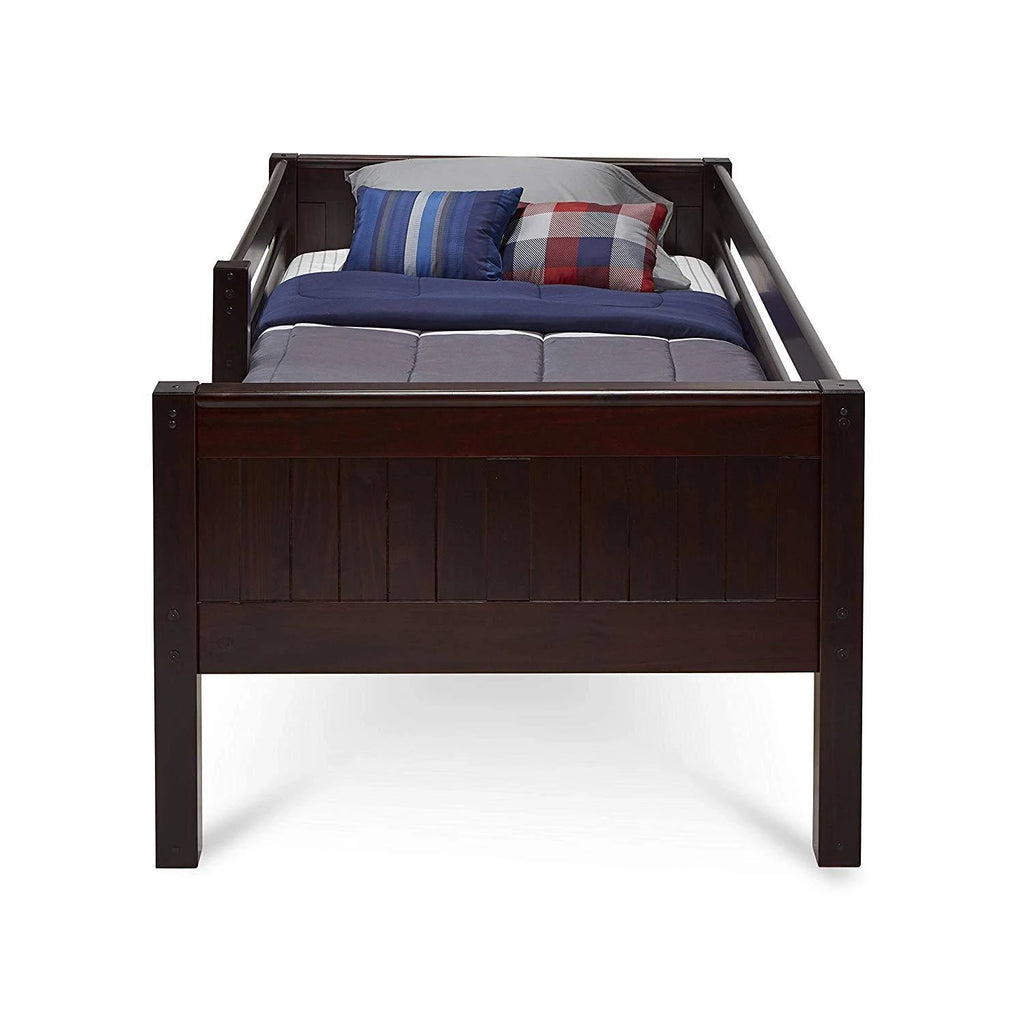 Twin Size Day Bed with Front Guard Rail and Panel Headboard C195417