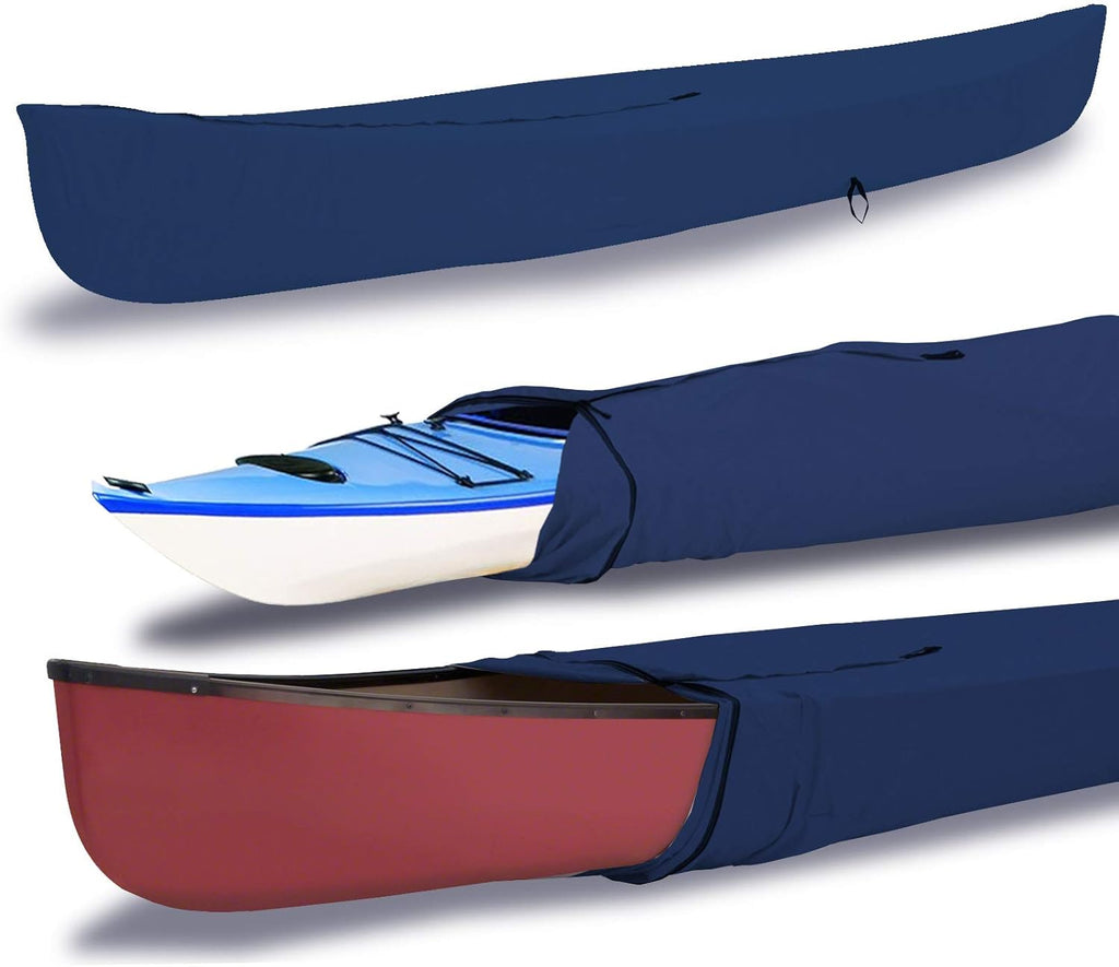 Navy Waterproof Polyester Canoe Kayak Boat Storage Cover, Pack of 2 H728