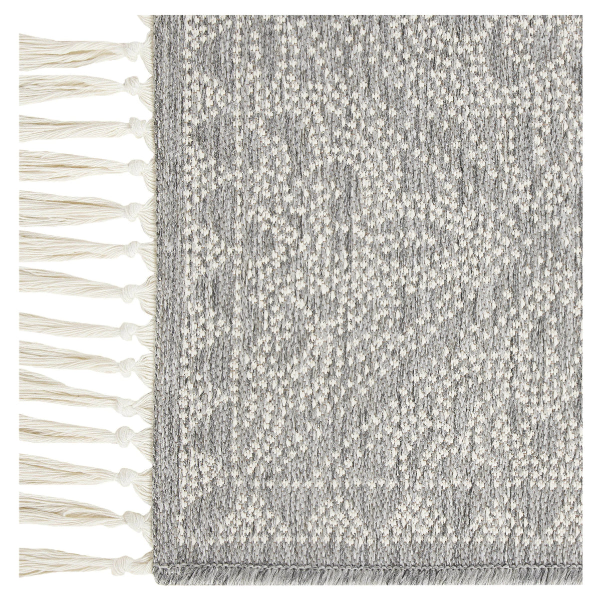 Grey Medallion Non-Skid 27" x 45" Accent Rug with Fringe H446
