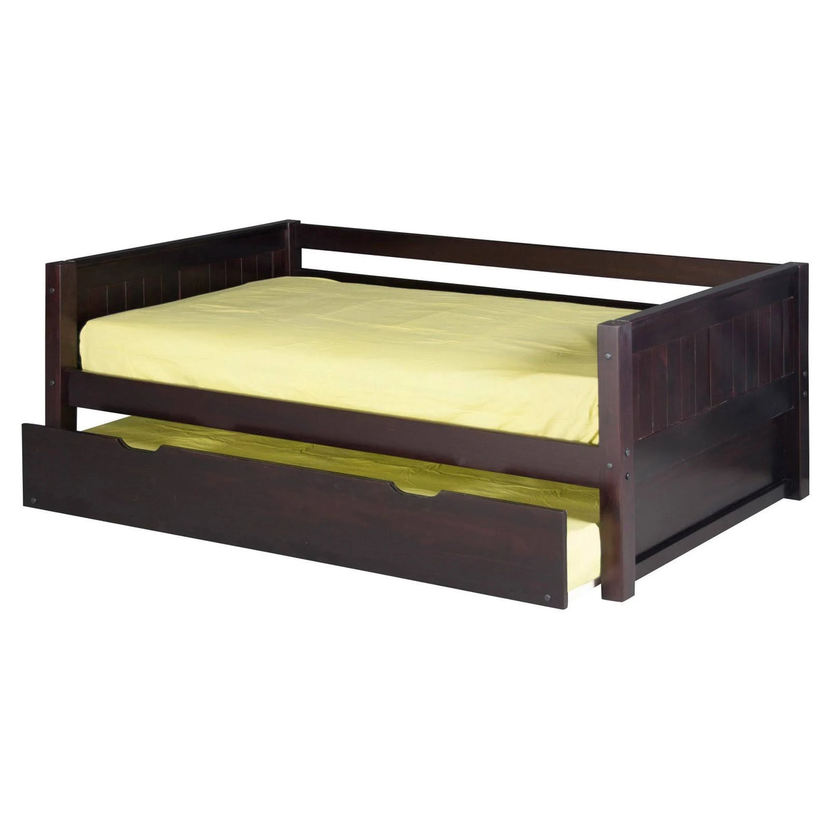 Twin Size Day Bed with Front Guard Rail and Panel Headboard C195417