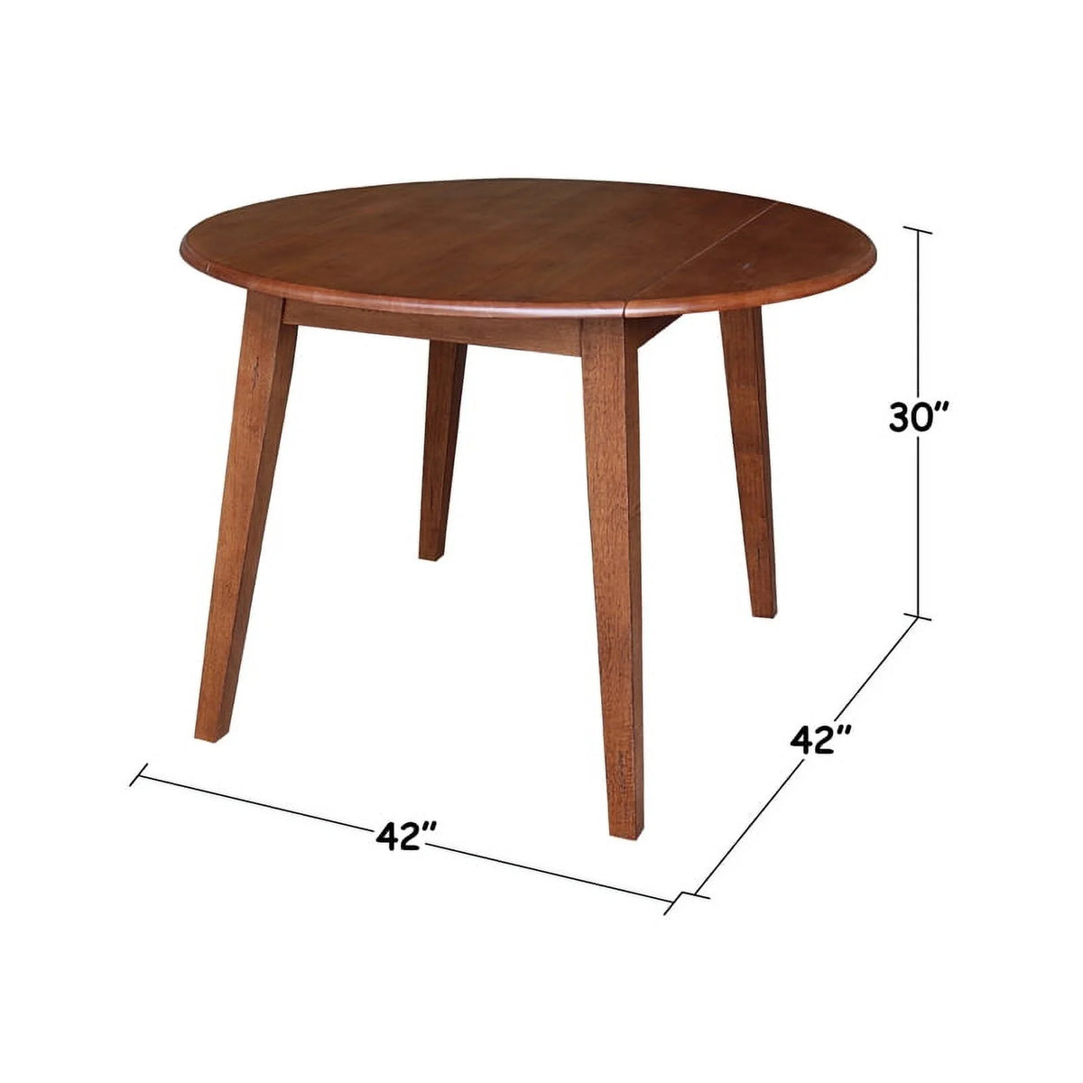 42" Round Solid Wood Dual Drop Leaf Table with 4 Chairs R640878