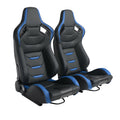 2PCS Universal PVC Leather Racing Seats with Dual Lock Sliders M19199