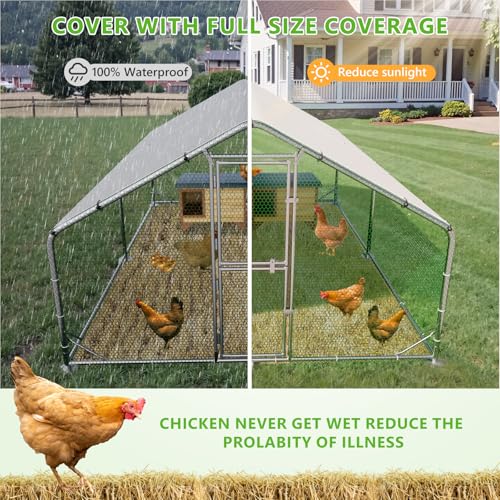 Large Metal Chicken Coop with Anti-UV Cover M394