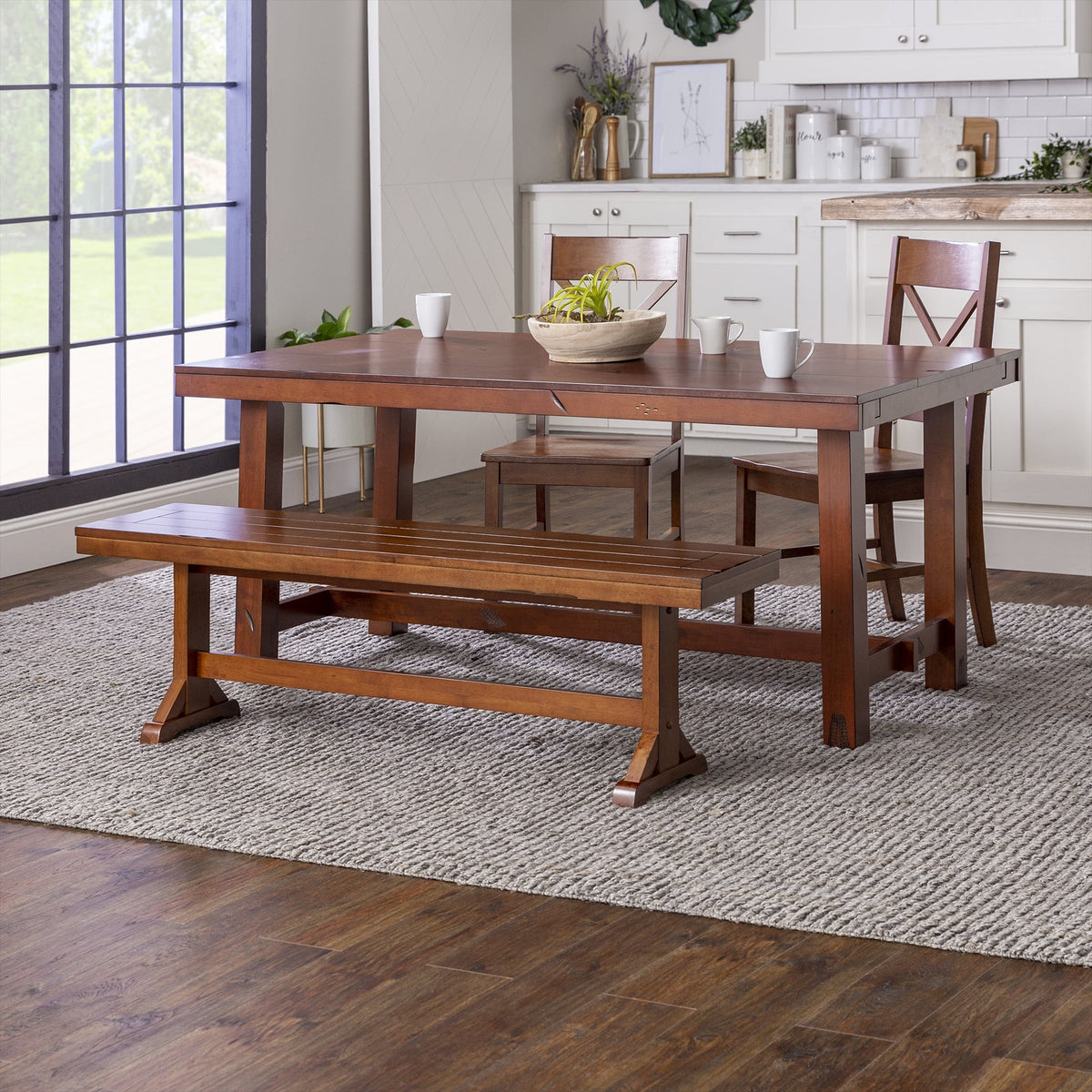 60" Traditional Wood Dining Bench O8648