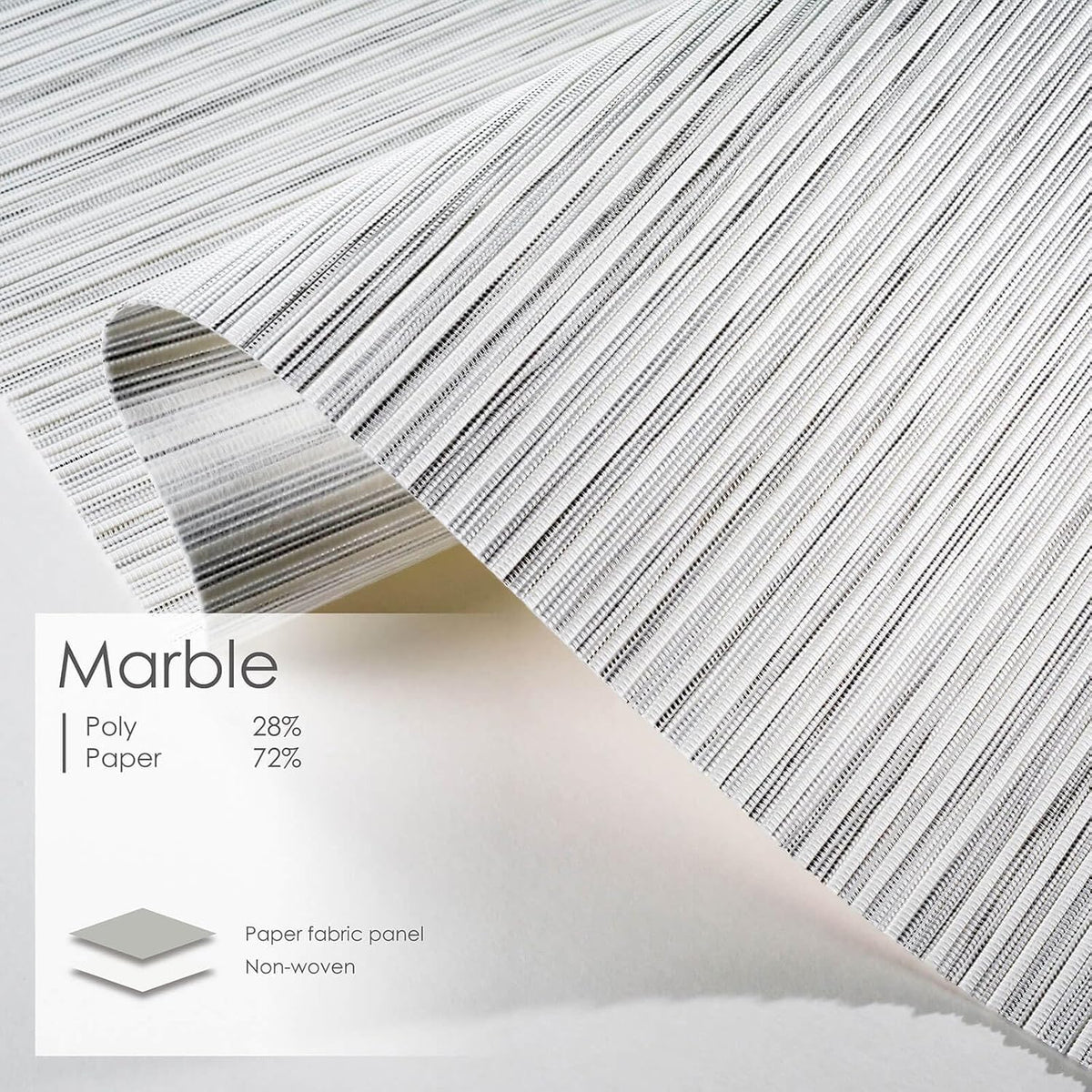 Adjustable Vertical Panel Track Blinds, 45.8" to 86" W, Up to 96" H, Marble B77523