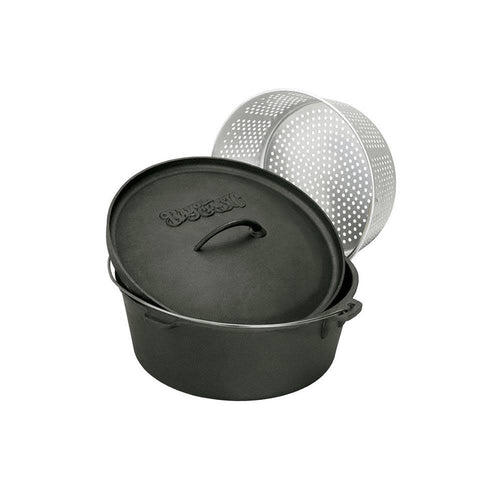 20 Quart Seasoned Cast Iron Dutch Oven with Basket (2 Pack) R6373