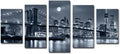 Black and White 5 Pc Framed Canvas Cityscape Wall Art G913354