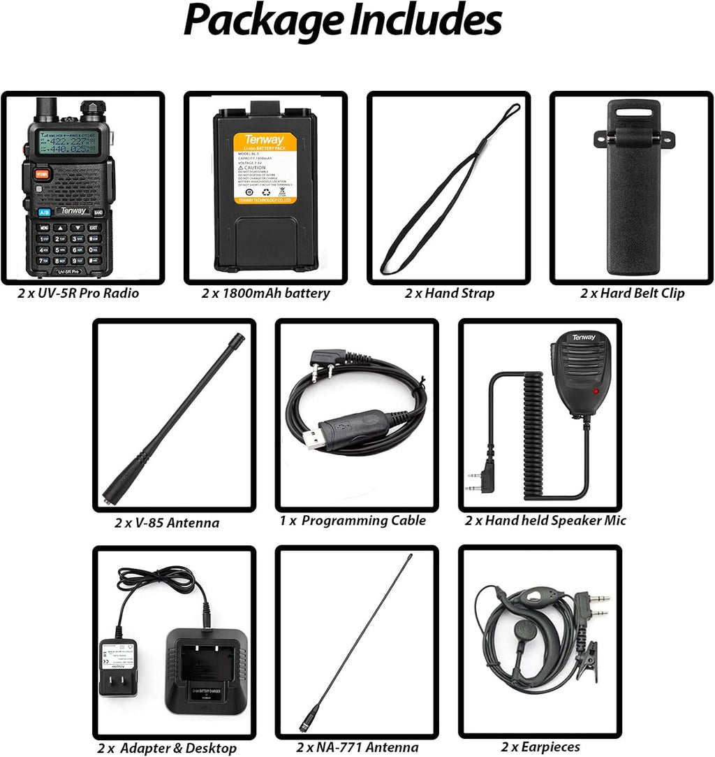 8W Dual Band Two Way Radio with Speaker Mic and Antenna 2Pack S490059