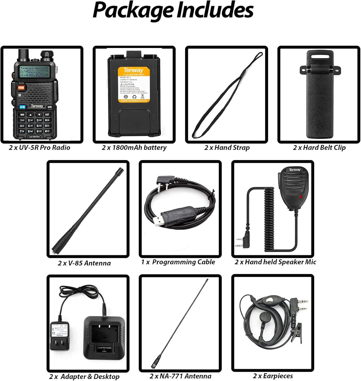 8W Dual Band Two Way Radio with Speaker Mic and Antenna 2Pack S490059
