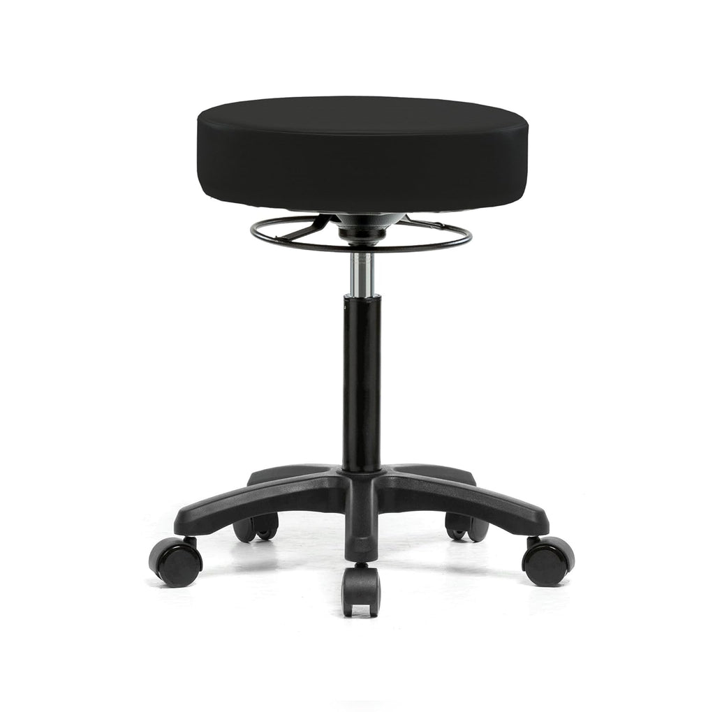 Height Adjustable Rolling Stool Gray Vinyl Z25638