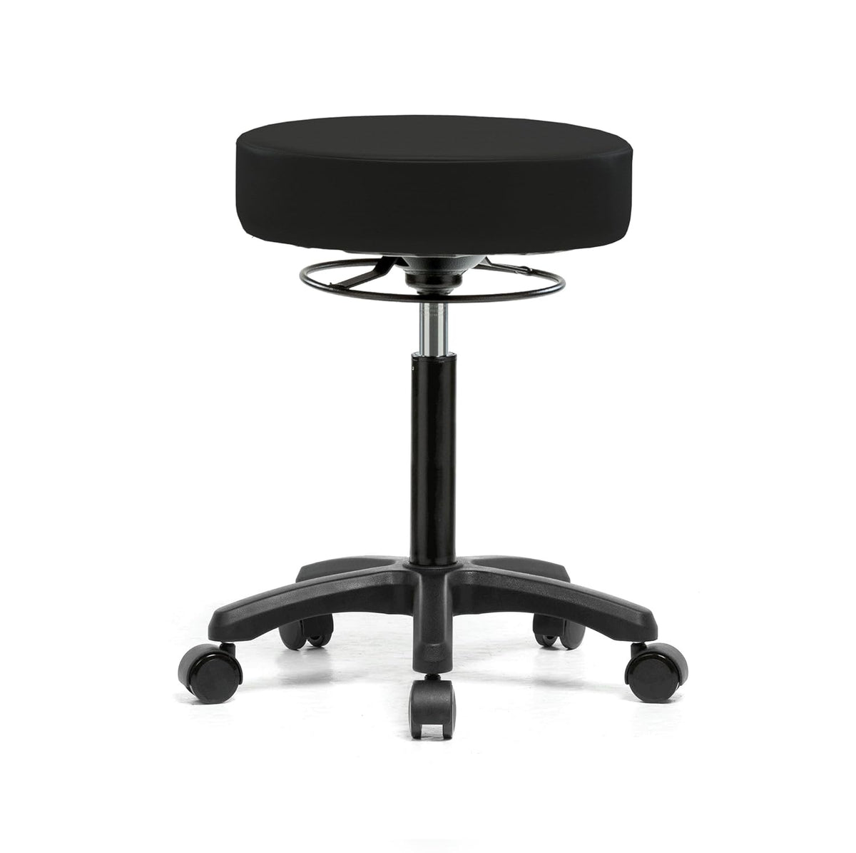 Height Adjustable Rolling Stool Gray Vinyl Z25638