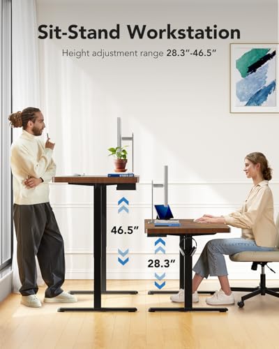 71 x 35 inch Electric Standing Desk with Thick T-Shaped Frame X353
