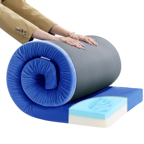 3 Inch Thick Memory Foam Camping Mattress Pad with Velvet Cover S6218