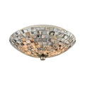 Two Light Flush Mount with Gray Capiz Shells J8310