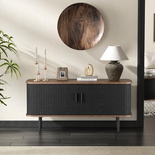 Black Cabinet with Sliding Door U56588