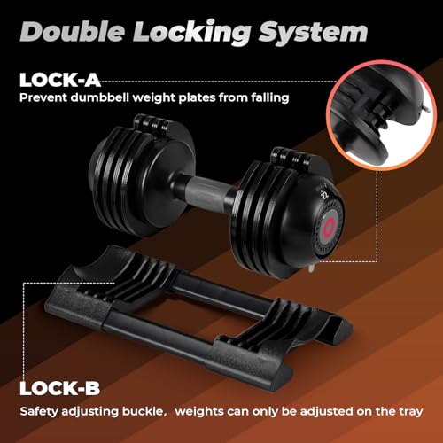Adjustable Dumbbells with Anti-Slip Metal Handle T79662