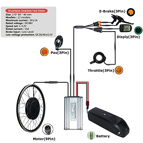 Electric Bike Conversion Kit 48V 1500W 26 inch Front Wheel Hub Motor I781309