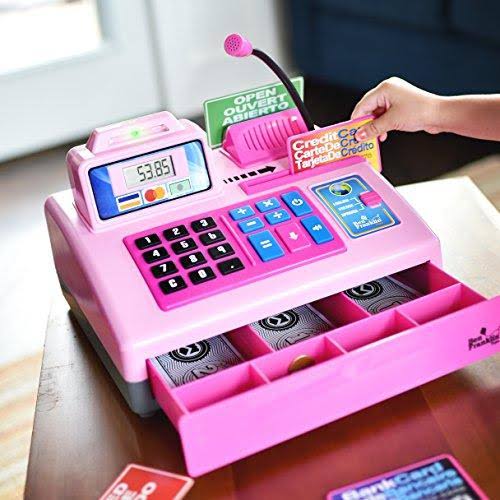 Talking Cash Register Kit with Play Money and Store Set in Red Toy E8422
