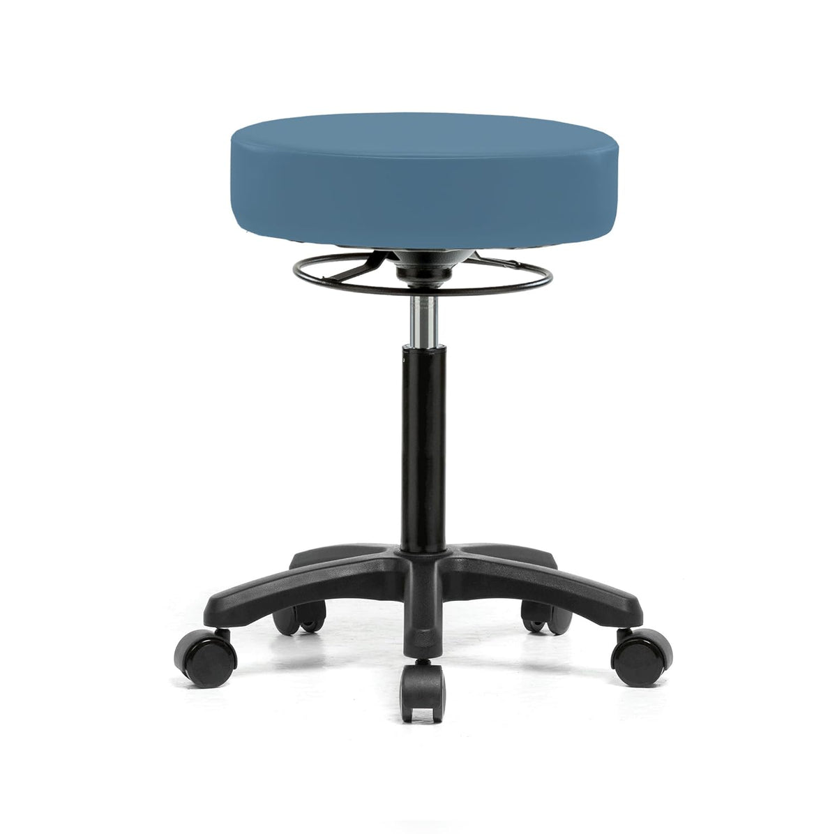 Height Adjustable Rolling Stool Gray Vinyl Z25638