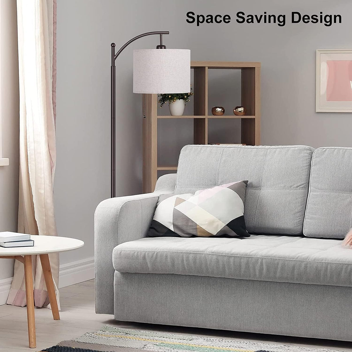 Brown Arc Floor Lamp with LED Bulb S65884