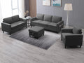 3 Piece Modular Sectional Sofa Set with Storage Ottoman (Dark Gray) S25563