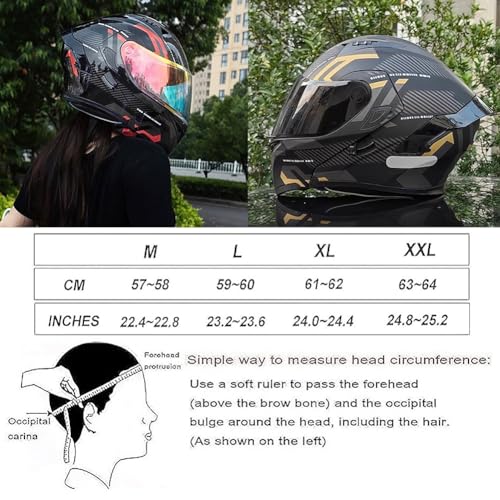 Bluetooth Modular Motorcycle Helmet, DOT Approved Flip Up Full Face Dual Visor Helmet with Dual Speakers and Microphone B32540