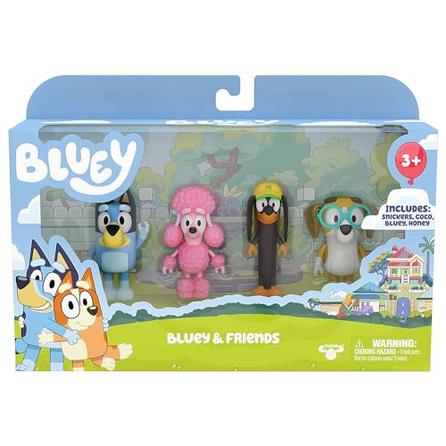 Bluey, Bingo, Chilli, Bandit 4 Pack Poseable Figures F871888