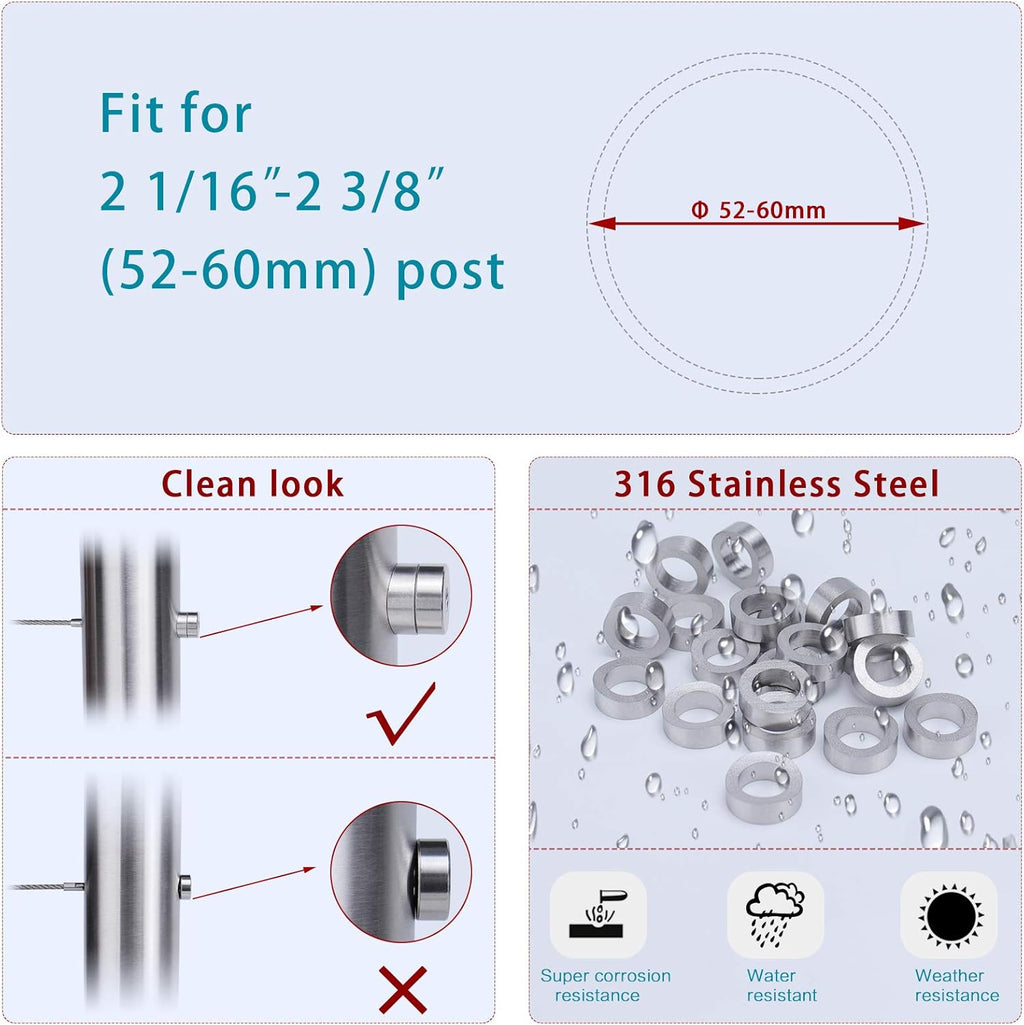 20 Pack Curved Washer for Round Cable Railing Post B68151