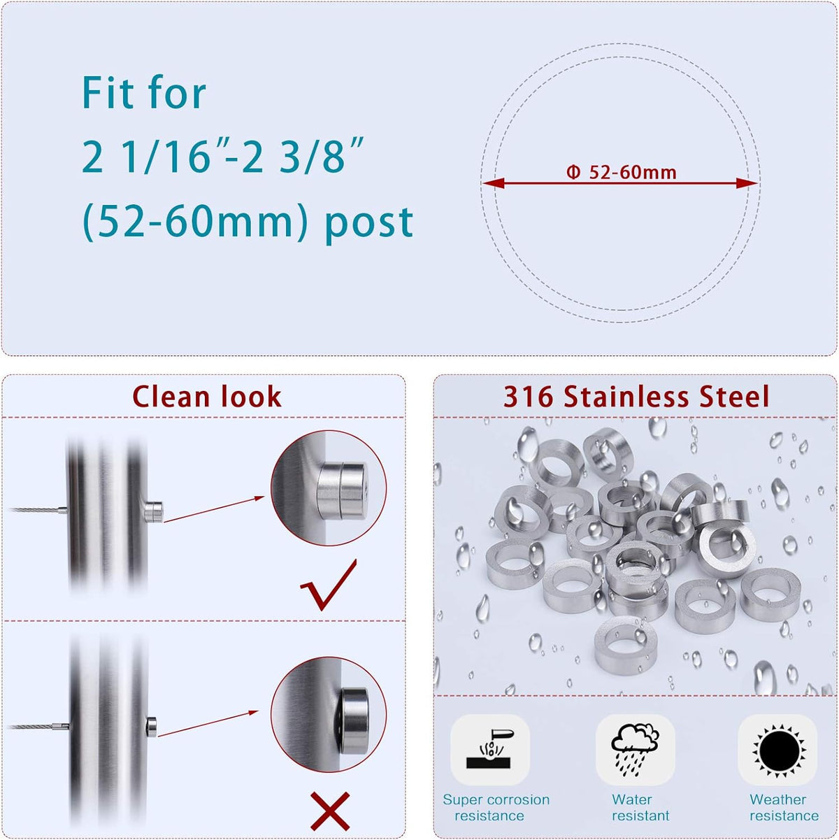 20 Pack Curved Washer for Round Cable Railing Post B68151