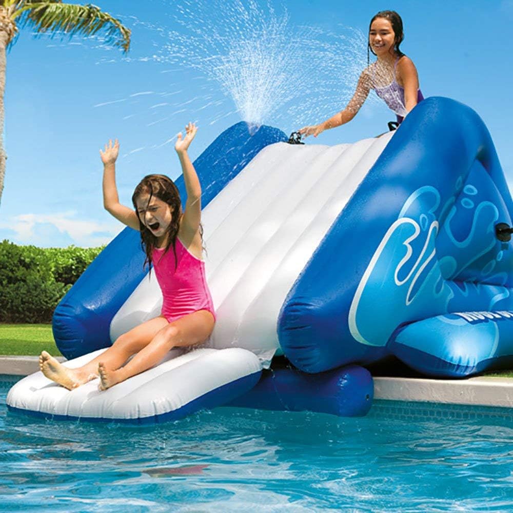 Blue Inflatable Play Center Swimming Pool Water Slide with Built in Sprayers G150965