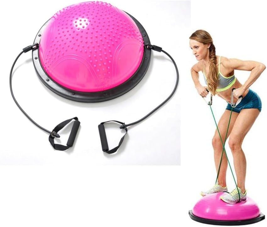 Half Ball Balance Trainer with 2 Resistance Bands Q970687