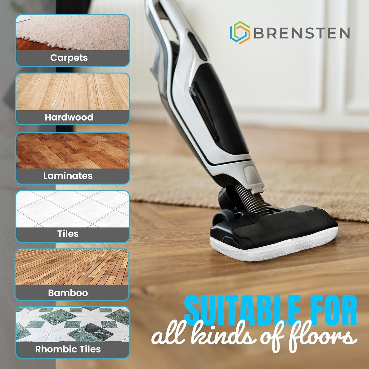 6 Pack Reusable Steam Mop Replacement Pads I506