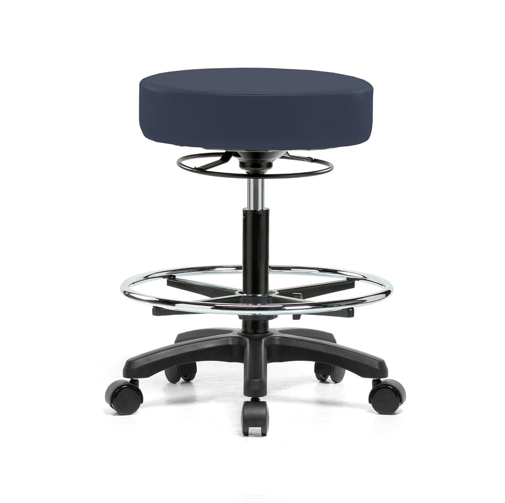 Height Adjustable Rolling Stool Gray Vinyl Z25638