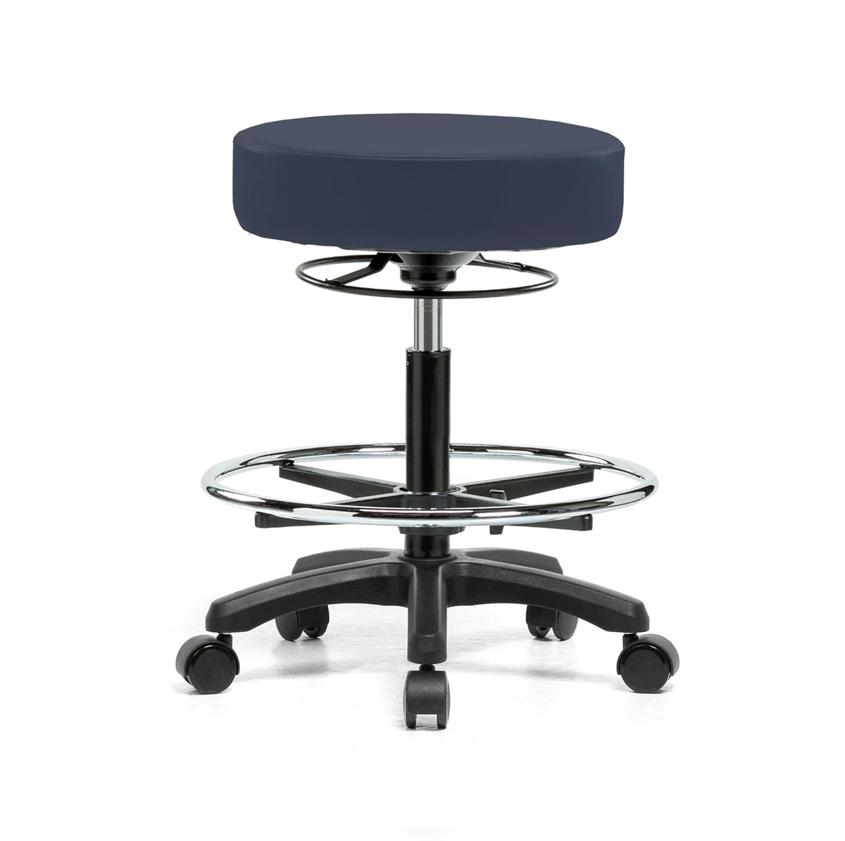 Height Adjustable Rolling Stool Gray Vinyl Z25638