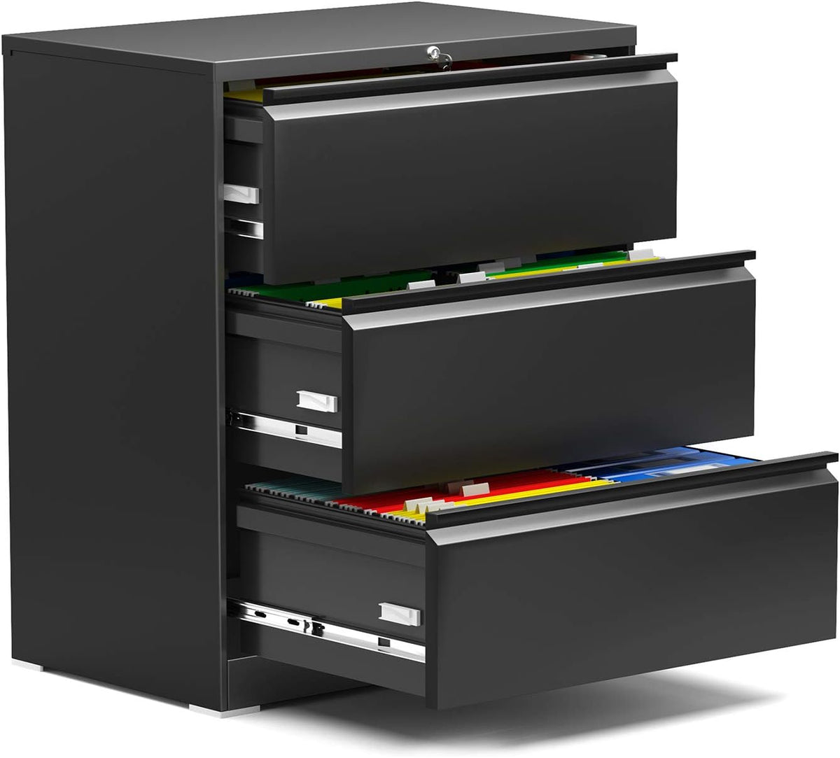 3 Drawer Metal File Cabinet with Lock H37645