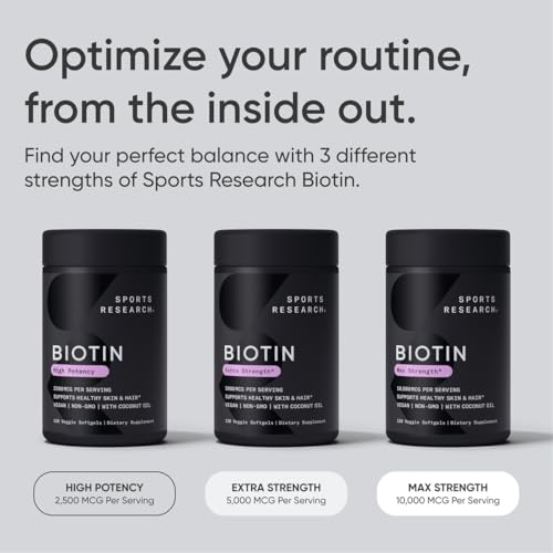 Vegan Biotin 10,000mcg with Coconut Oil, 120 Softgels L11253