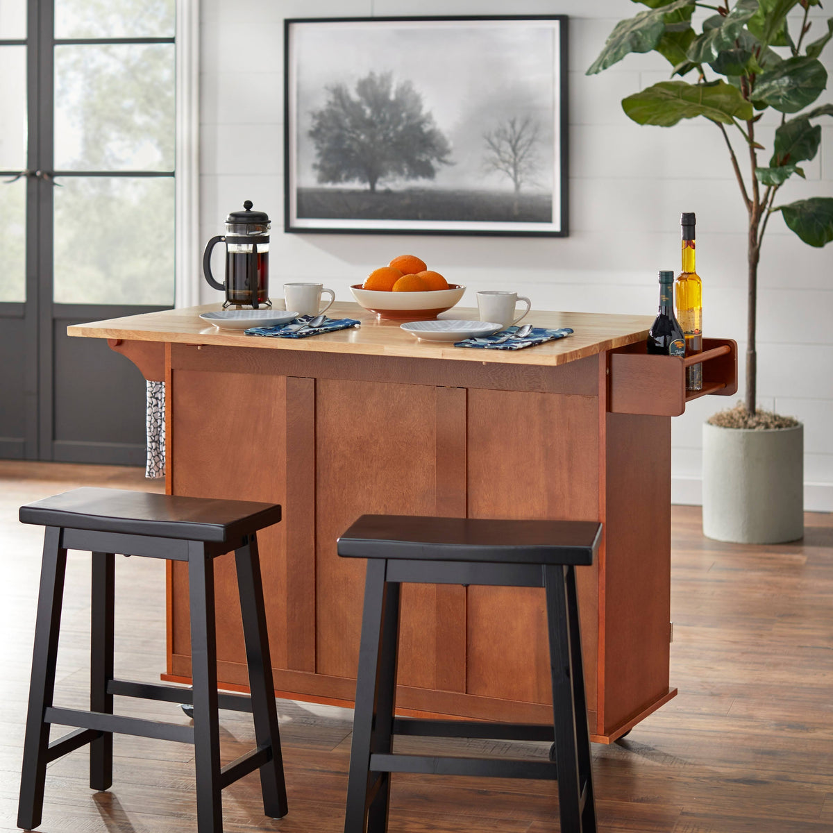 Black 3 Drawer Kitchen Cart Y2538