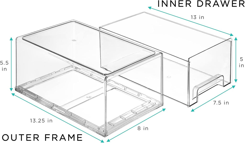 2 Pull Out Fridge Drawers & 2 Large Pull Out Stackable Fridge Bins T12073