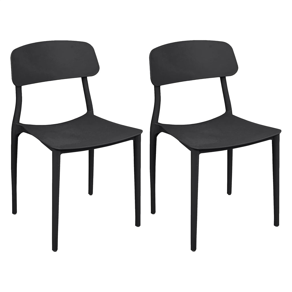 White PP Plastic Dining Chairs, Set of 2 I498198