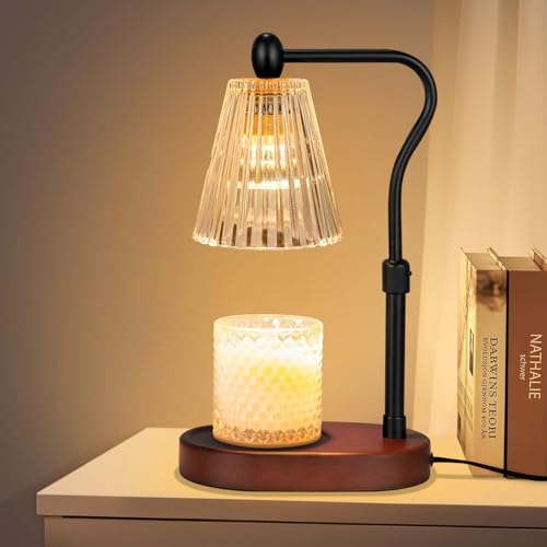 Candle Warmer Lamp with Timer and Dimmer Adjustable Height Electric Wax Melt Warmer with 2 Bulbs Q622