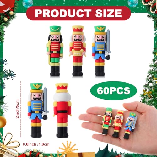 60 Pcs Mini Christmas Nutcrackers Figures Z804511