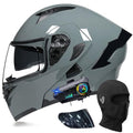 Bluetooth Modular Motorcycle Helmet, DOT Approved Flip Up Full Face Dual Visor Helmet with Dual Speakers and Microphone B32540