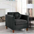 Black Tufted Velvet Armchair O2956