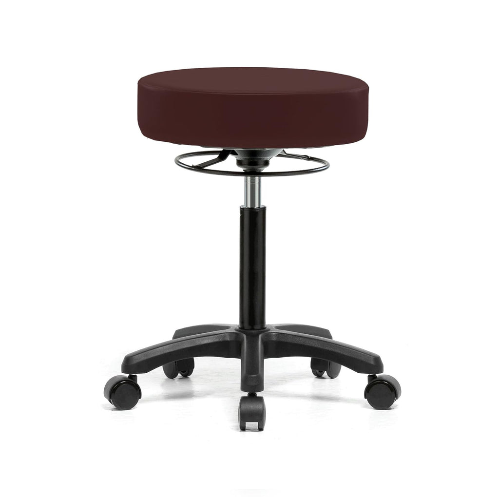 Height Adjustable Rolling Stool Gray Vinyl Z25638