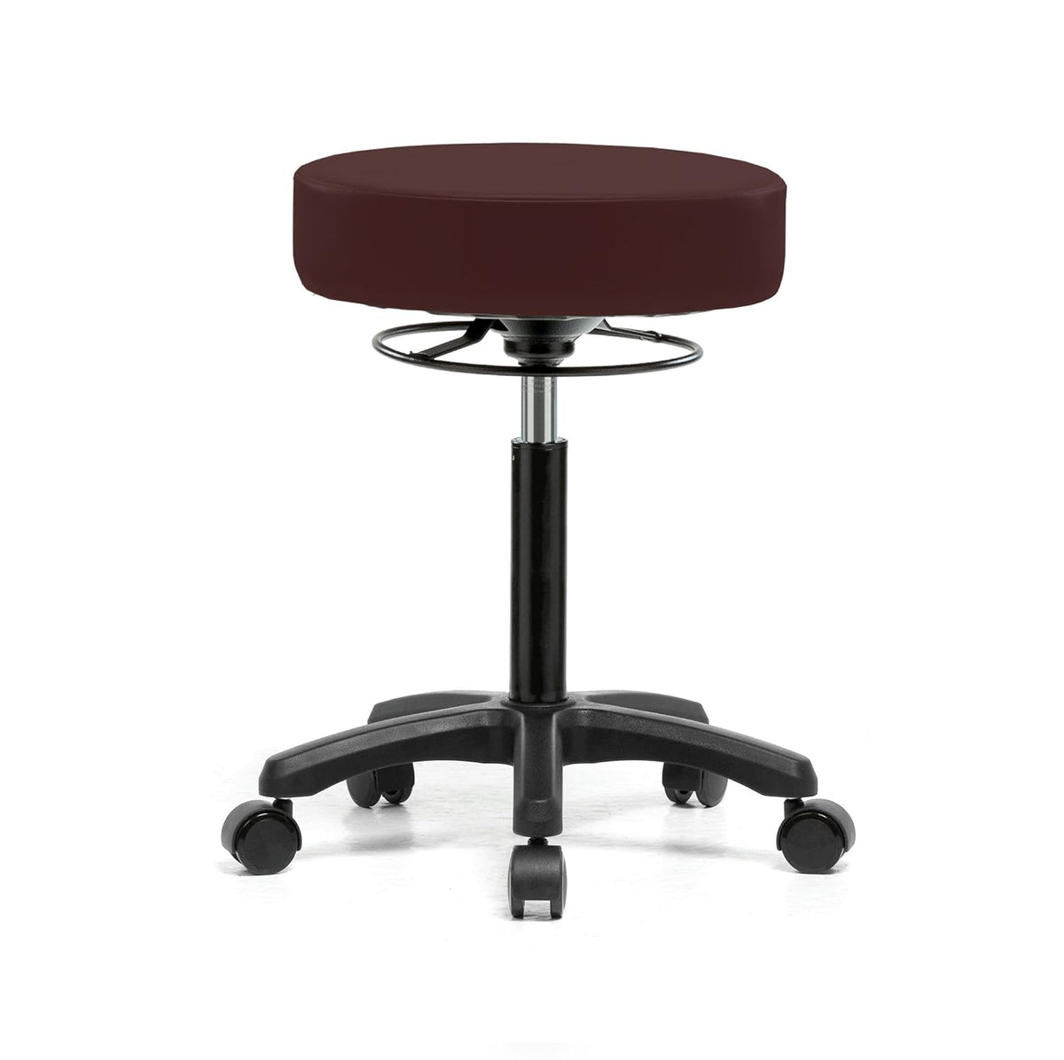 Height Adjustable Rolling Stool Gray Vinyl Z25638