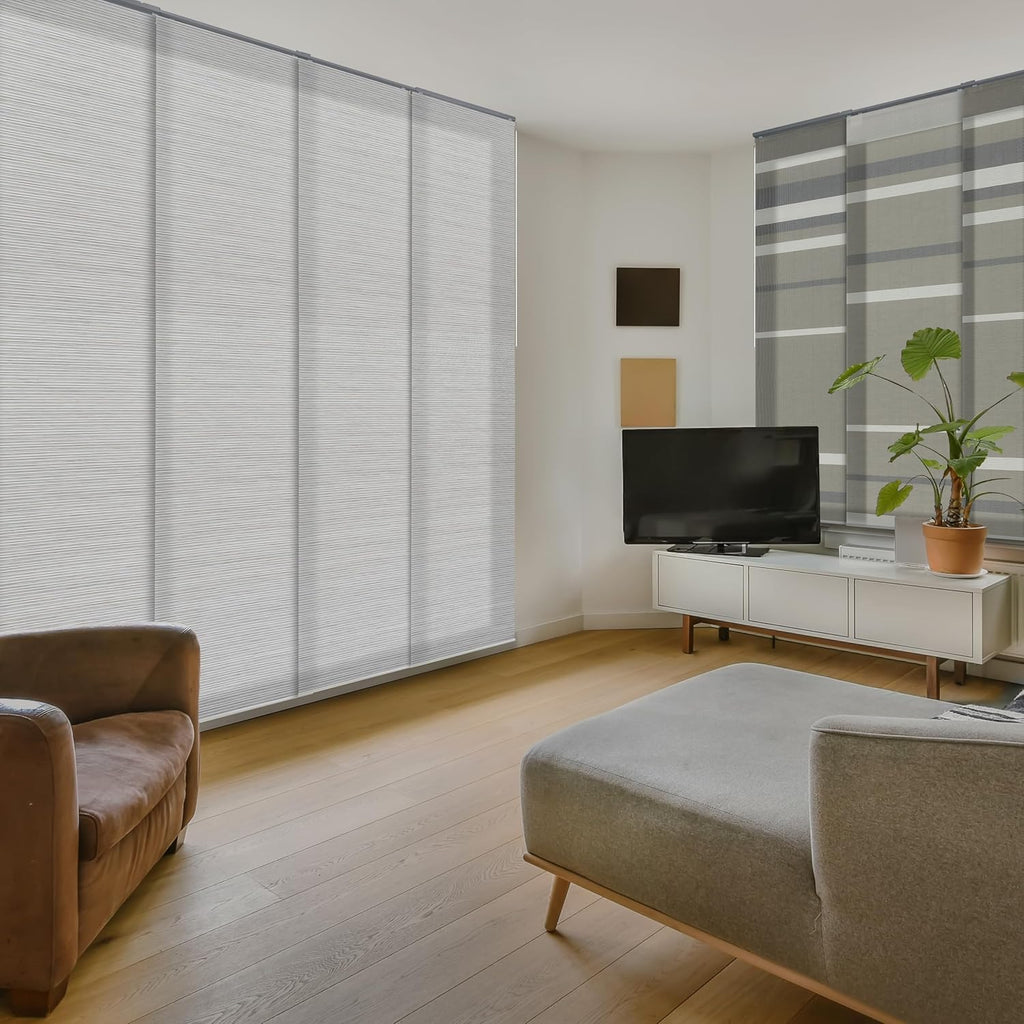 Adjustable Vertical Panel Track Blinds, 45.8" to 86" W, Up to 96" H, Marble B77523
