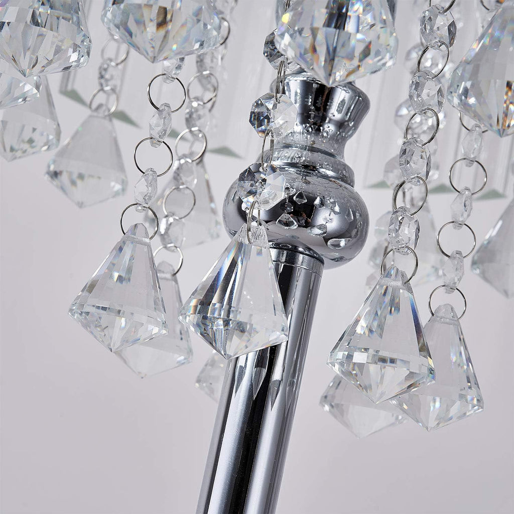 Crystal & Glass 3-Lights Chrome Finish Floor Lamp Q960085